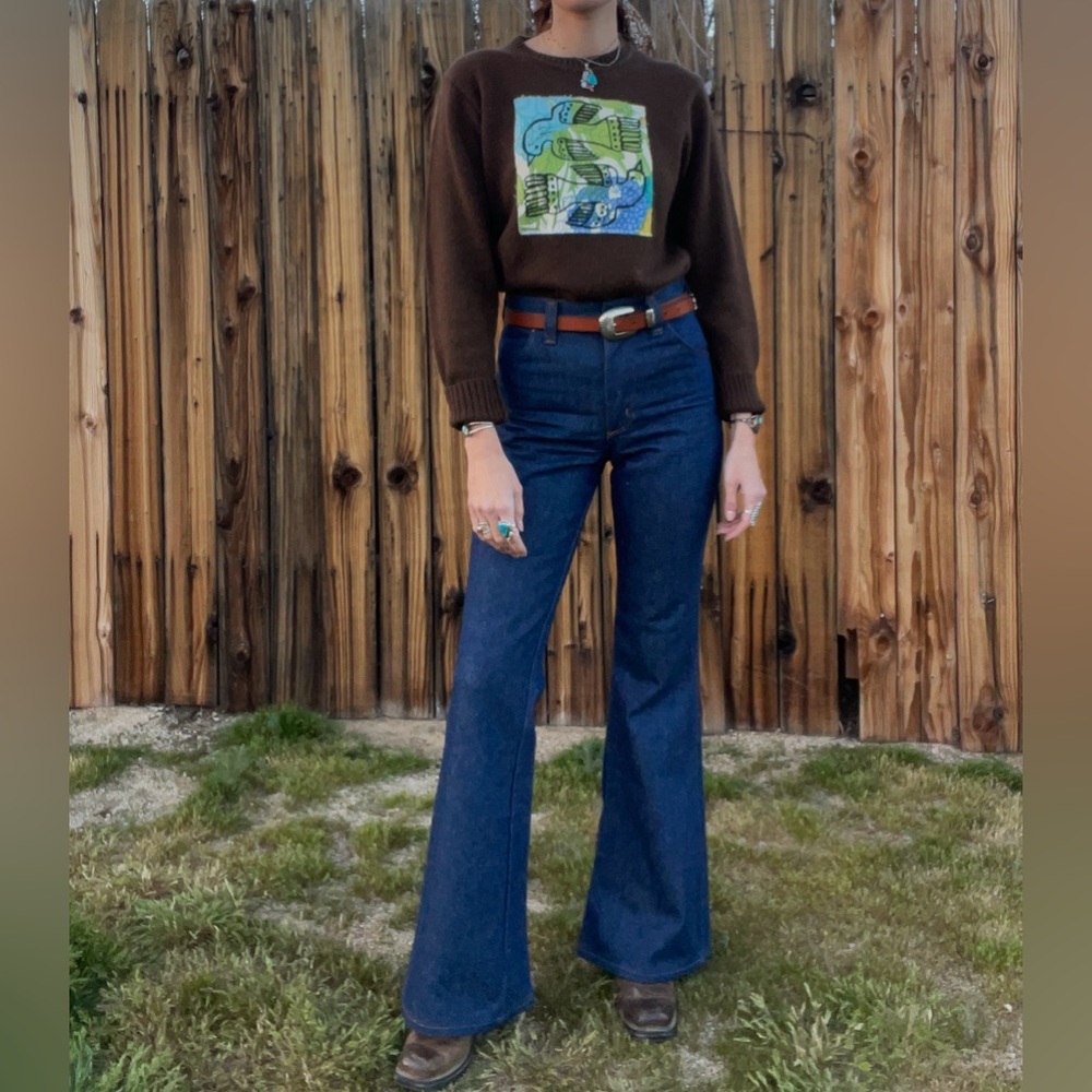 Vintage Upcycled Patchwork Brown Sweater - image 3